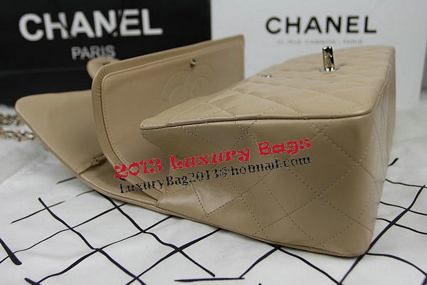Chanel Classic Flap Bag Apricot Original Leather CF1113 Silver Chanel Classic Flap Bag Apricot Original Leather CF1113 Silver