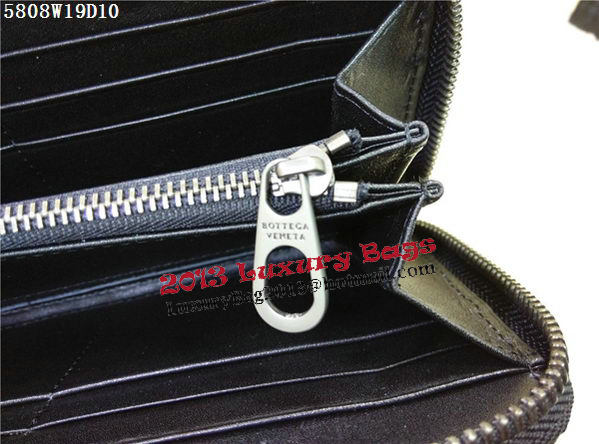 Bottega Veneta Intrecciato Calfskin Zip Around Wallet BV5808 Black Bottega Veneta Intrecciato Calfskin Zip Around Wallet BV5808 Black