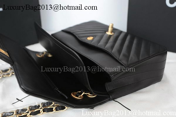 Chanel 2.55 Series Flap Bag Lambskin Chevron Leather A1112CF Black Chanel 2.55 Series Flap Bag Lambskin Chevron Leather A1112CF Black
