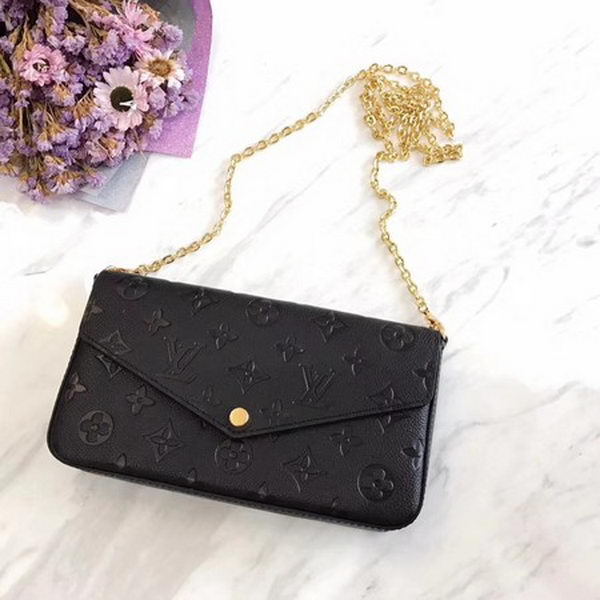 Louis Vuitton Monogram Empreinte POCHETTE FeLICIE M64064 Black Louis Vuitton Monogram Empreinte POCHETTE FeLICIE M64064 Black