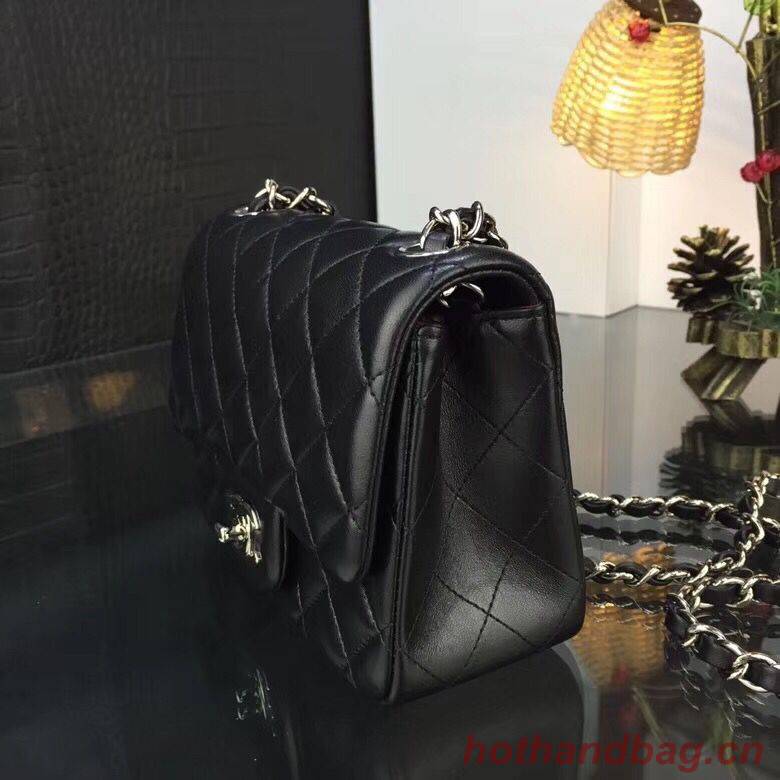 Chanel Classic MINI Flap Bag Original Sheepskin Leather A1115 Black Sliver Chain Chanel Classic MINI Flap Bag Original Sheepskin Leather A1115 Black Sliver Chain