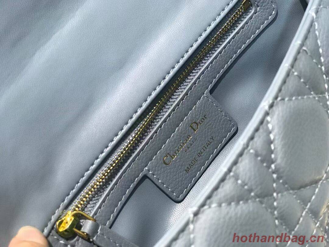 Dior SMALL DIOR CARO BAG Soft Cannage Calfskin M9241 skyblue Dior SMALL DIOR CARO BAG Soft Cannage Calfskin M9241 skyblue