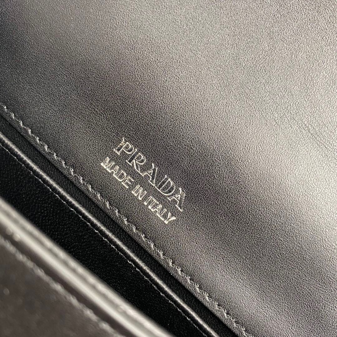 Prada Saffiano Leather Identity shoulder Bag 1BD249 Black Prada Saffiano Leather Identity shoulder Bag 1BD249 Black
