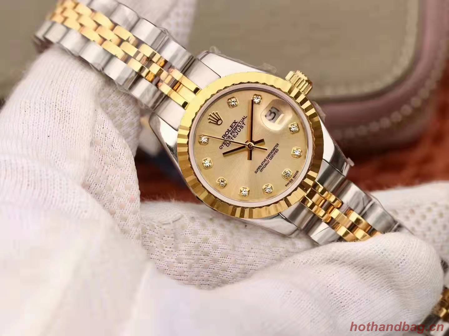 Rolex Watch Datejust 31mm Oystersteel and Silver Gold Band RX5898 Rolex Watch Datejust 31mm Oystersteel and Silver Gold Band RX5898