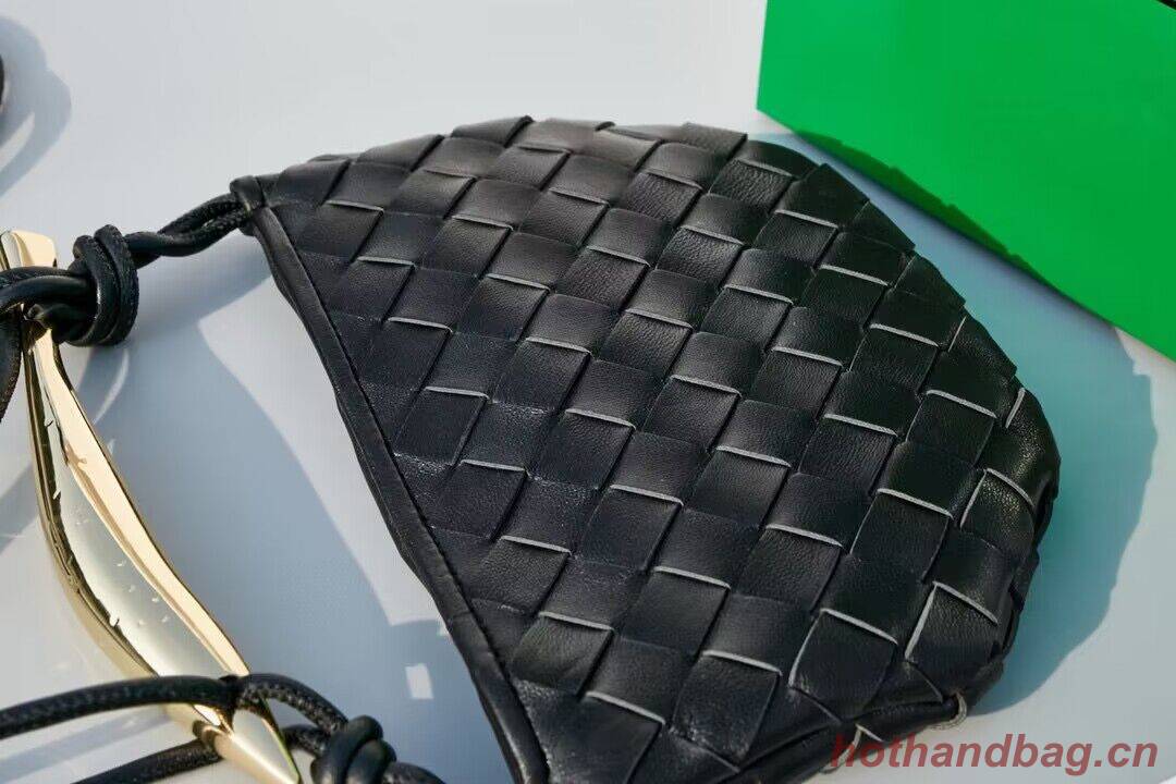Bottega Veneta Sardine Intrecciato Gold Hardware Handle Bag 744267 Black Bottega Veneta Sardine Intrecciato Gold Hardware Handle Bag 744267 Black
