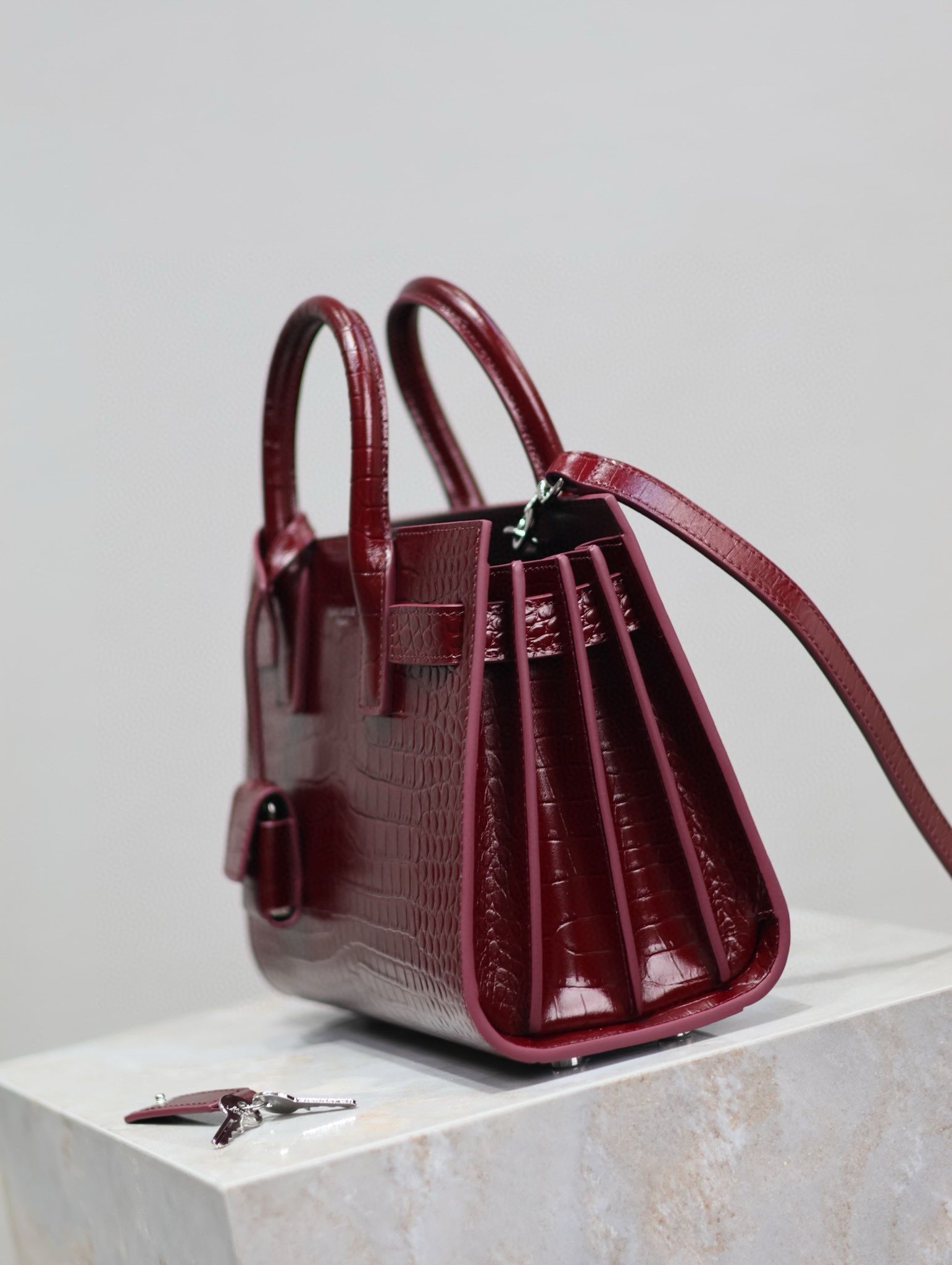 Yves Saint Laurent Classic Sac De Jour Nano Bag Y1821 Wine Yves Saint Laurent Classic Sac De Jour Nano Bag Y1821 Wine