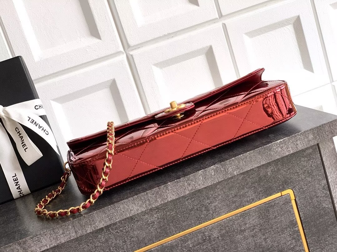 Chanel 25K Original Patent Leather Top Handle Bag A6321 Wine Chanel 25K Original Patent Leather Top Handle Bag A6321 Wine