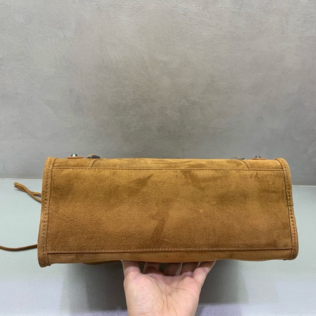 Balenciaga Le City small suede tote bag 230582 camel