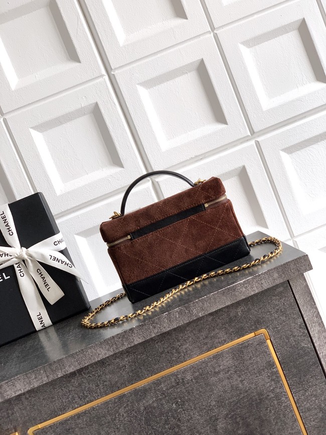 CHANEL Vanity with Chain AP5186 black&dark brown