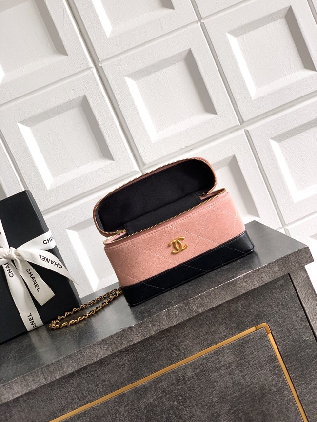 CHANEL Vanity with Chain AP5186 black&pink