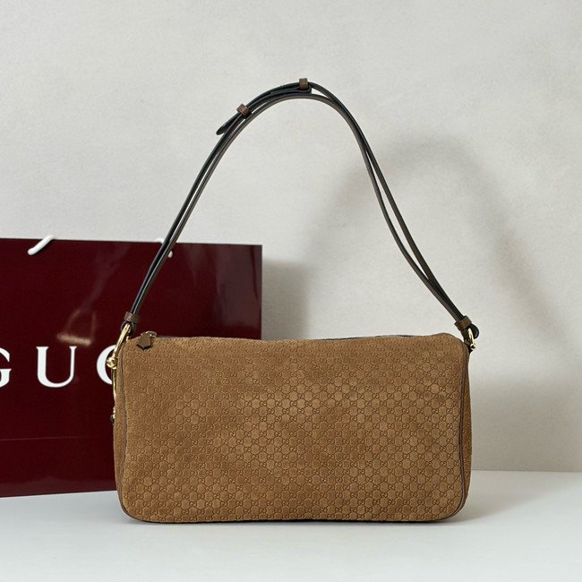 Gucci medium suede shoulder bag 862530 camel