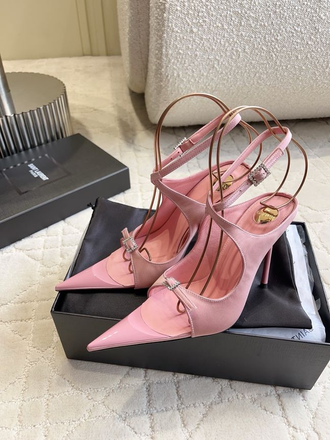 Saint Laurent in satin crepe and rhinestones Heel 10.5CM 69021-1 Saint Laurent in satin crepe and rhinestones Heel 10.5CM 69021-1