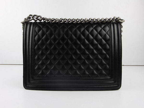 Chanel A67026 Black Lambskin Leather Le Boy Flap Shoulder Bag Chanel A67026 Black Lambskin Leather Le Boy Flap Shoulder Bag